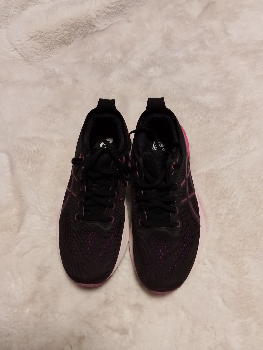 Asics Women's Black and Pink Running Sneakers